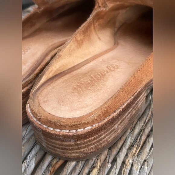 madewell elinor cognac suede penny loafer mules sz. 8 - Picture 10 of 13